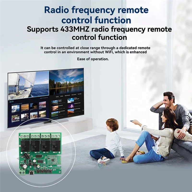 -A90P para ewelink app compatível módulo de interruptor de relé wi-fi inteligente 4 canais ac/dc 7-32v tipo-c 5v 433mhz controle remoto