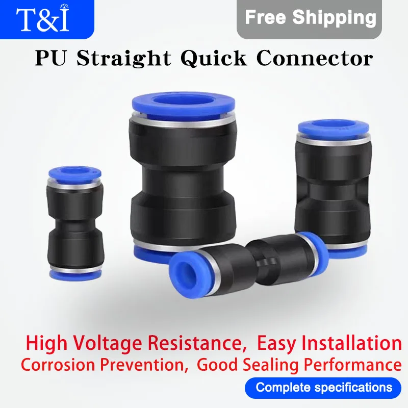 50/100/500 PCS PU Straight PG Variable Diameter Gas Pipe High-Pressure Quick Plug 4/6/8/10/12/14/16MM Air Pressure Pipe