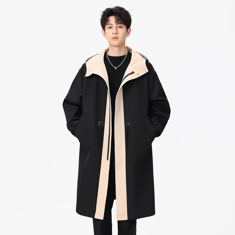 

Модные мужские плащи, брендовые повседневные деловые плащи, мужские пальто для отдыха, мужские ветровки с капюшоном, контрастные