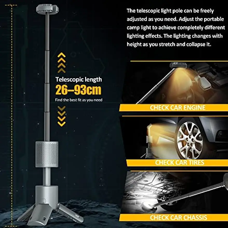Multi-Functional Rechargeable Camping Light, Battery Powered Outdoor Portable Night Light For Emergencies, Hiking, Camping