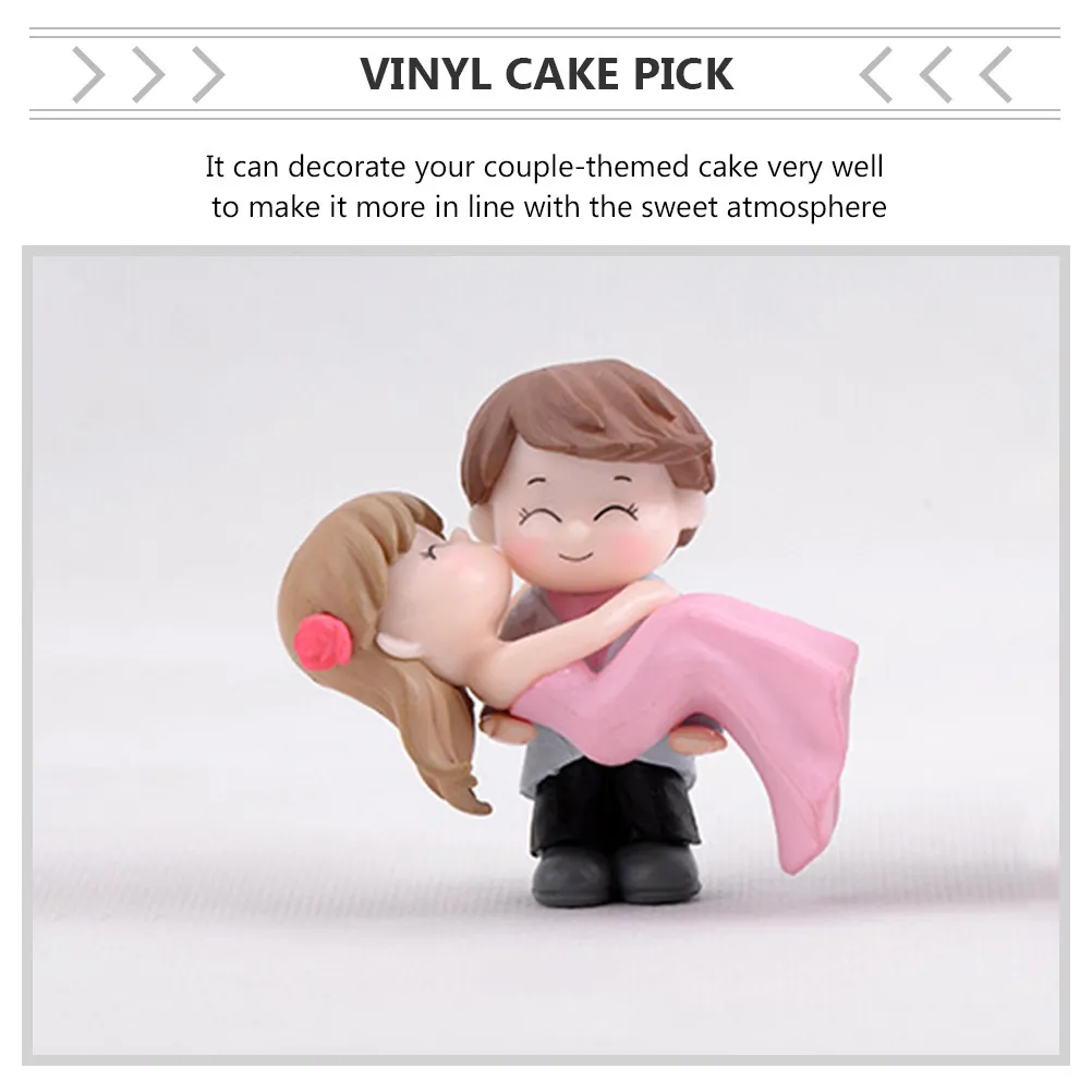 1Pcs Vinyl Couple Cake Decoration Unique Design Mood Boosting Cake Pick for Romantic Cakes Wedding Anniversary Birthday Party
