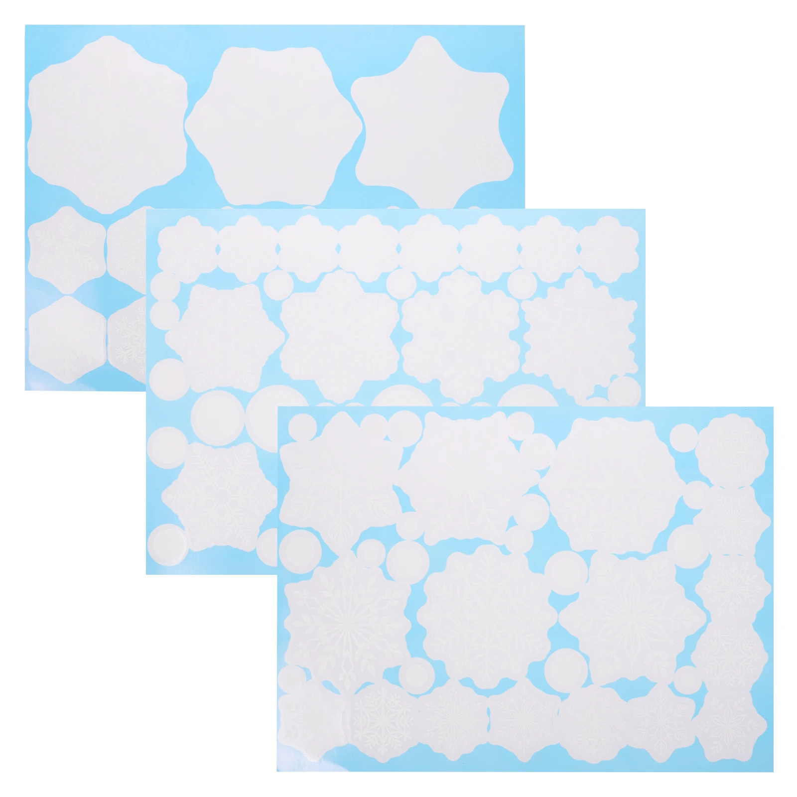 

3 Packs Snowflake Wall Sticker Xmas Decals Christmas Crafts Decorations PVC Material Stickers for Wall Window Smooth Surface