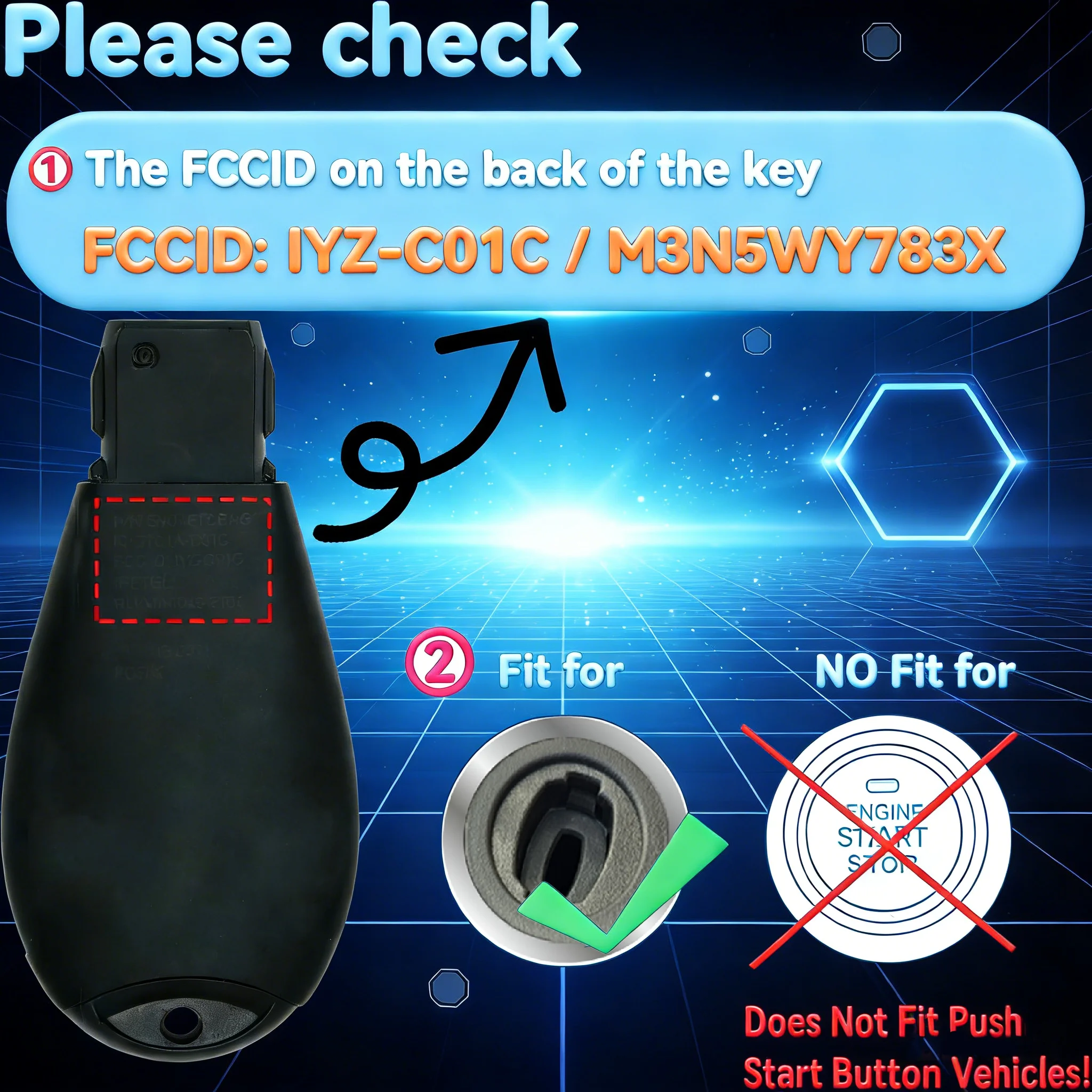 Picture 5: 2pcs OBD Key Fob Programmer Tool with Keyless Entry Remote - Compatible for Jeep/Dodge/Ram/Chrysler/Volkswagen | Programming kit