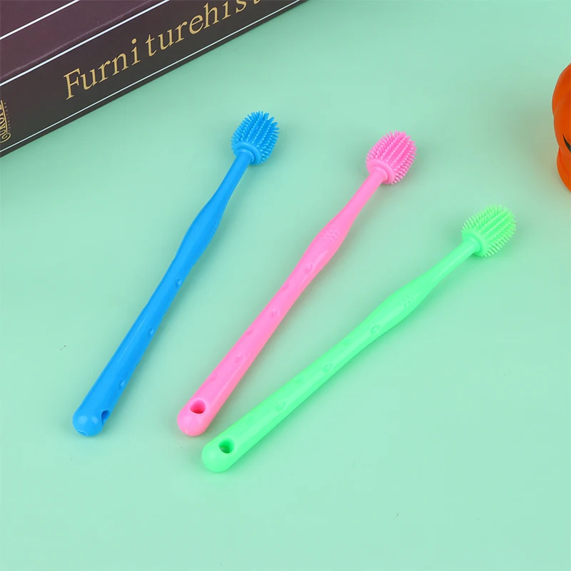 Pet Cat Toothbrush Super Soft Silicone Bristles Tooth Brush Oral Cleaning & Cat Face Blackhead Pets Cleaning Brush