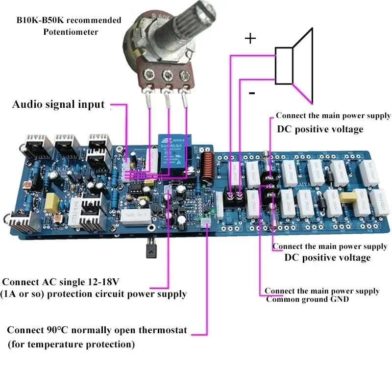 Papan Amplifier Daya Mono 1500W Daya Tinggi A1943/C5200 Transistor Toshiba 28 Distorsi Rendah dan Amplifier Audio HIFI Kebisingan Rendah