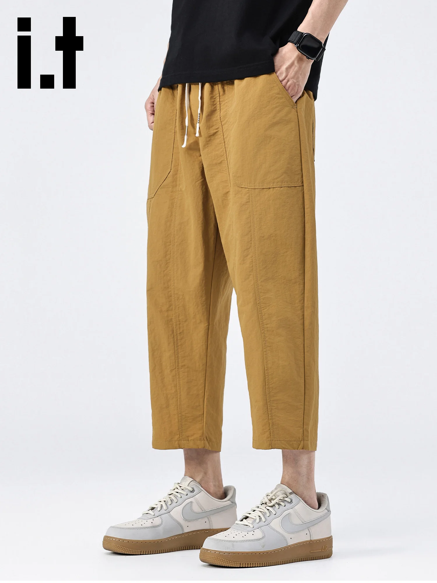 

Мужские свободные брюки прямого кроя в рабочем стиле, весенняя новинка, быстросохнущие повседневные брюки в японском стиле, бренд Sle