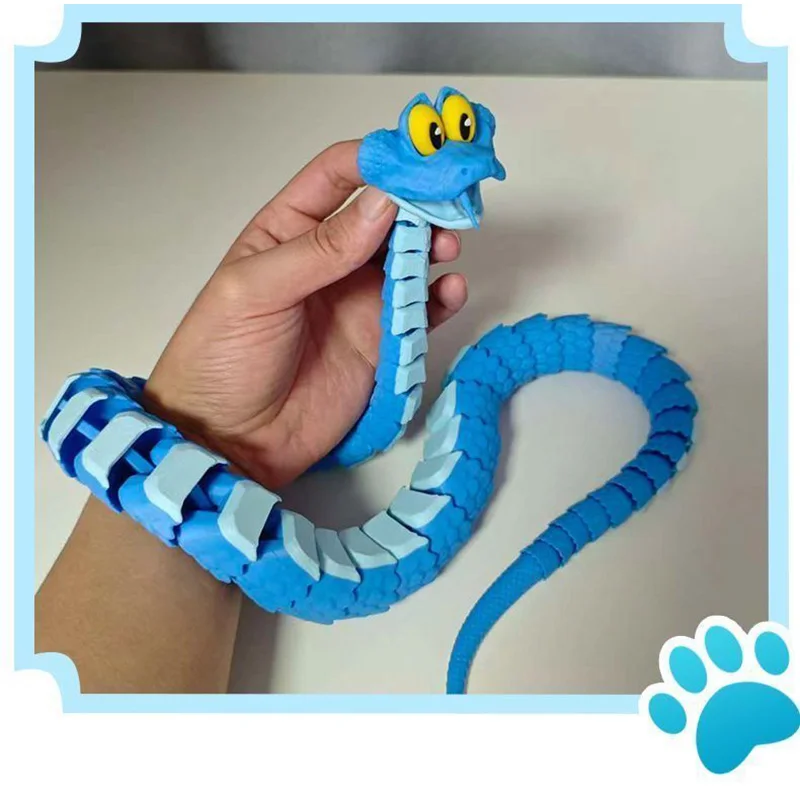 لعبة مجسمة مفصلية مطبوعة ثلاثية الأبعاد من Gary the Snake وصلات متحركة لهدايا مدينة الحيوانات القابلة للجمع