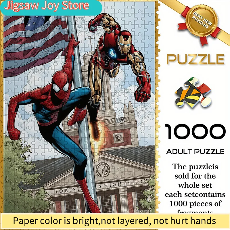 

Бесшовные пазлы на тему Marvel Z10.18-11, изображающие Человека-паука и Железного человека в одной сцене - прочные, толстые пазлы, отличного качества.