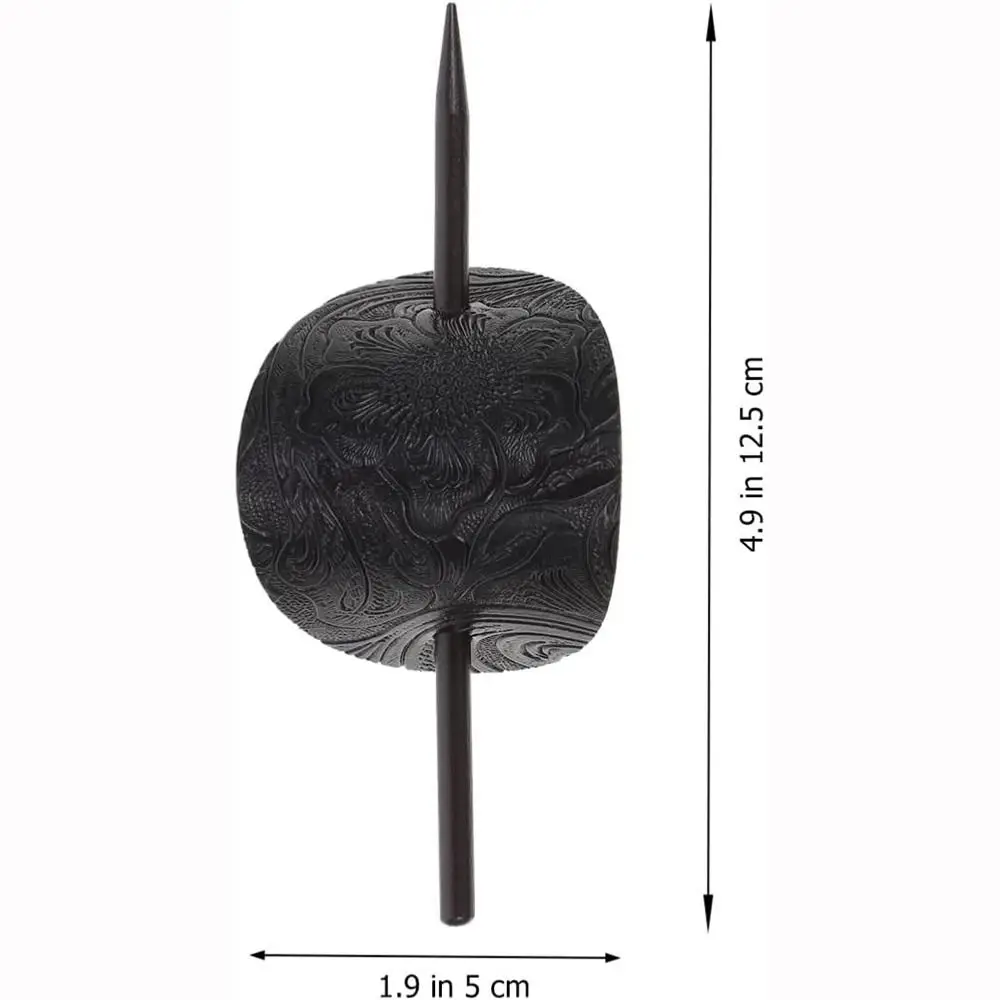 Faux Leather Stick Hair Slide Oval Shape Ponytail Holders Hair Pins Hair Tie Hair Barrette Hair Sticks