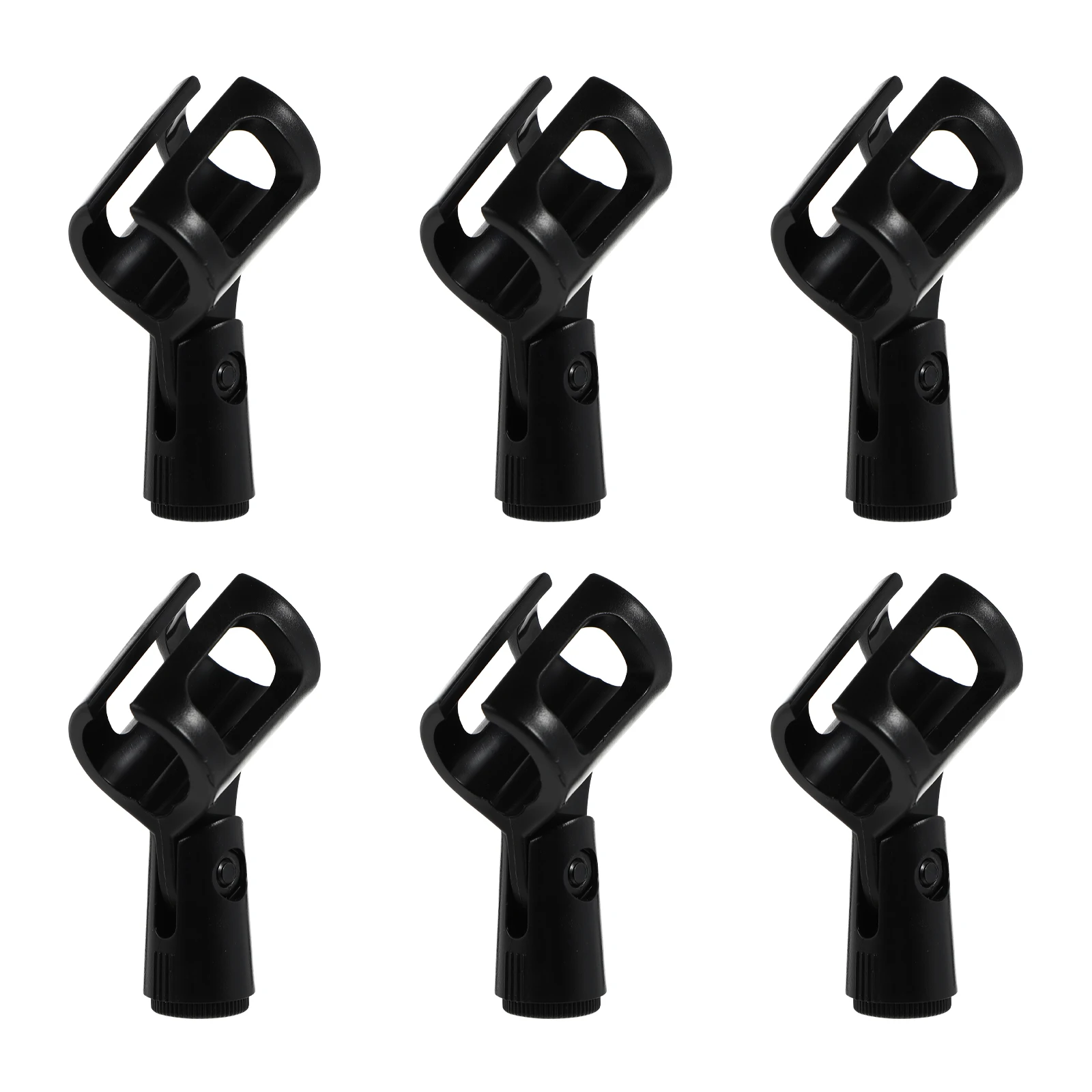 

6pcs Microphone Clips Black ABS 25 38mm Holders for Conference Room Portable Lifter H shaped Support Plastic