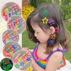 Luminous Glow In The Dark Star Hairpin Candy Color BB Snap Hair Clips Water Drop Barrettes Girls Hair Grip Kid Headdress