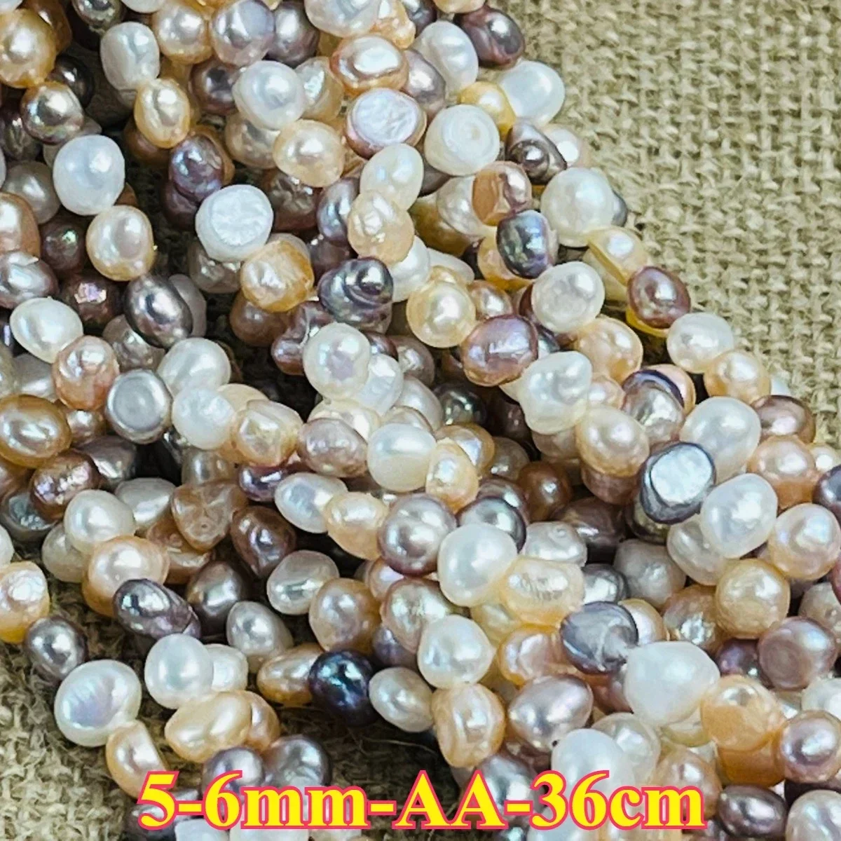 5-6mm AA Polished Natural Freshwater Mixed Color Irregular Pearl Bead Jewelry MakeDIY Necklace Bracelet Women Wedding Premium