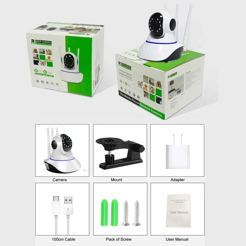 1080P WiFi IP ไร้สายกล้อง Home Security กล้อง IP ในร่มการตรวจจับการเคลื่อนไหวสองทางเสียงอินฟราเรด Baby Monitor