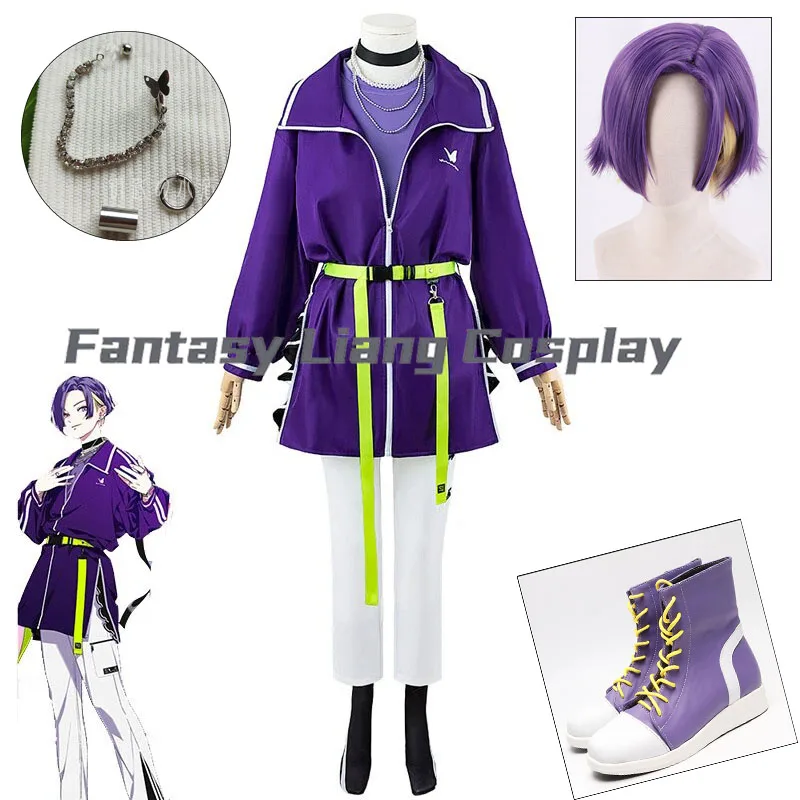 

Paradox Live Kureha Aoi Cosplay Costume Shoes Wig Hip Hop Visty Rapper Virtual Idol Stage Performance Clothing Halloeen Party