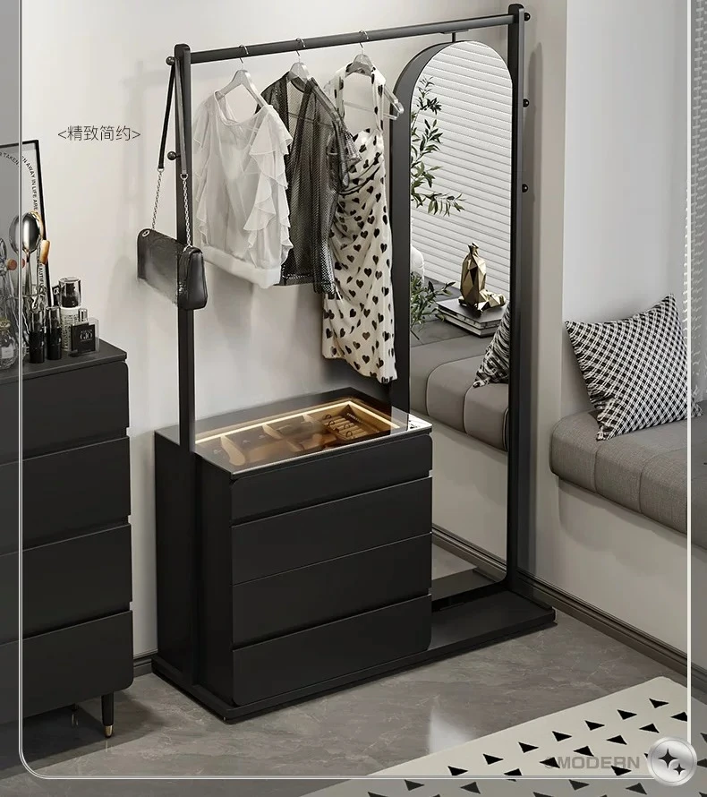 yjq hanger chest integrated entrance coat rack floor jewelry display cabinet