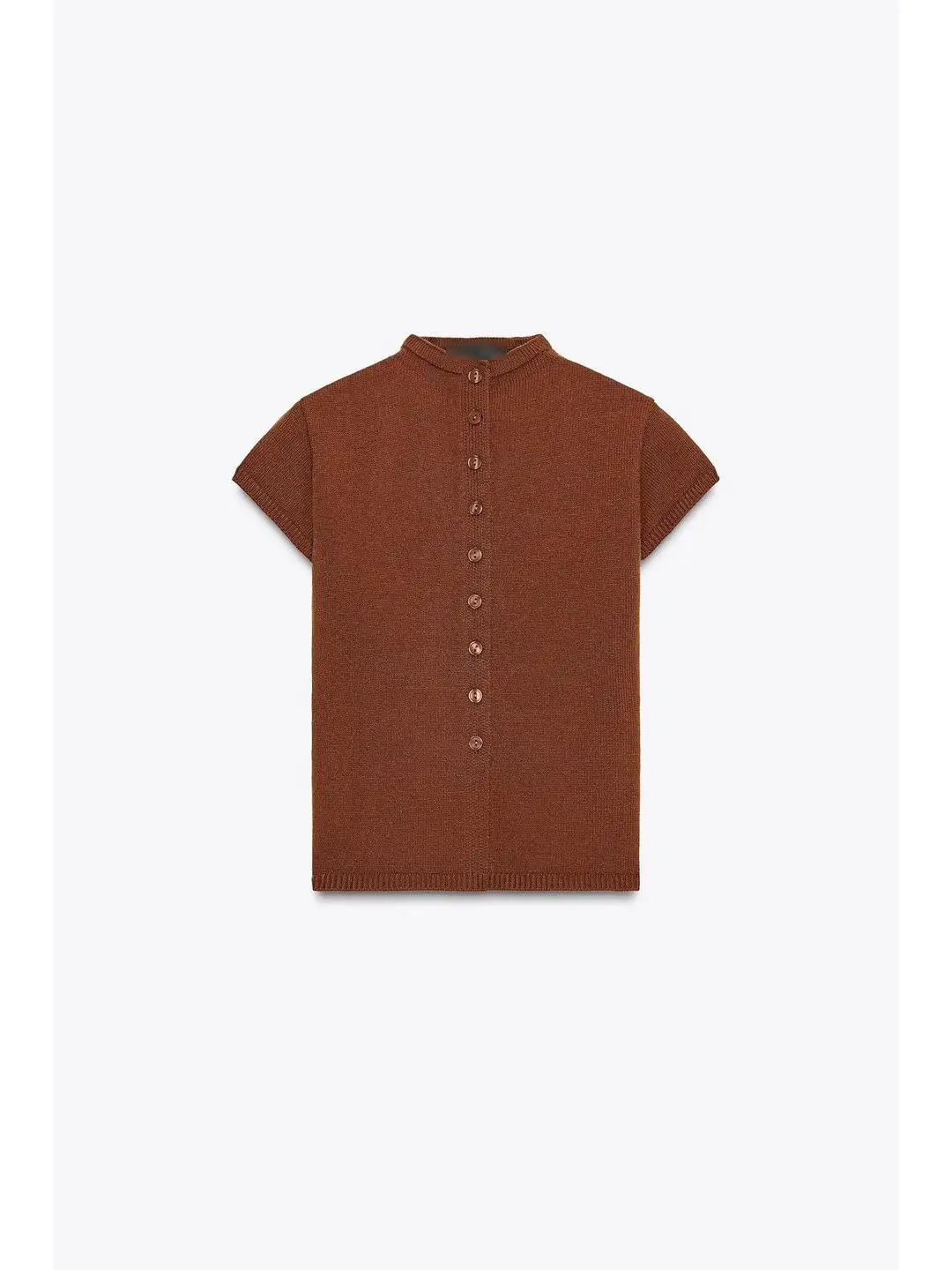 Casual malha svel redondo ne aberto cardigan fino ajuste superior com botão decoração do armazém 25 outono sle 553660