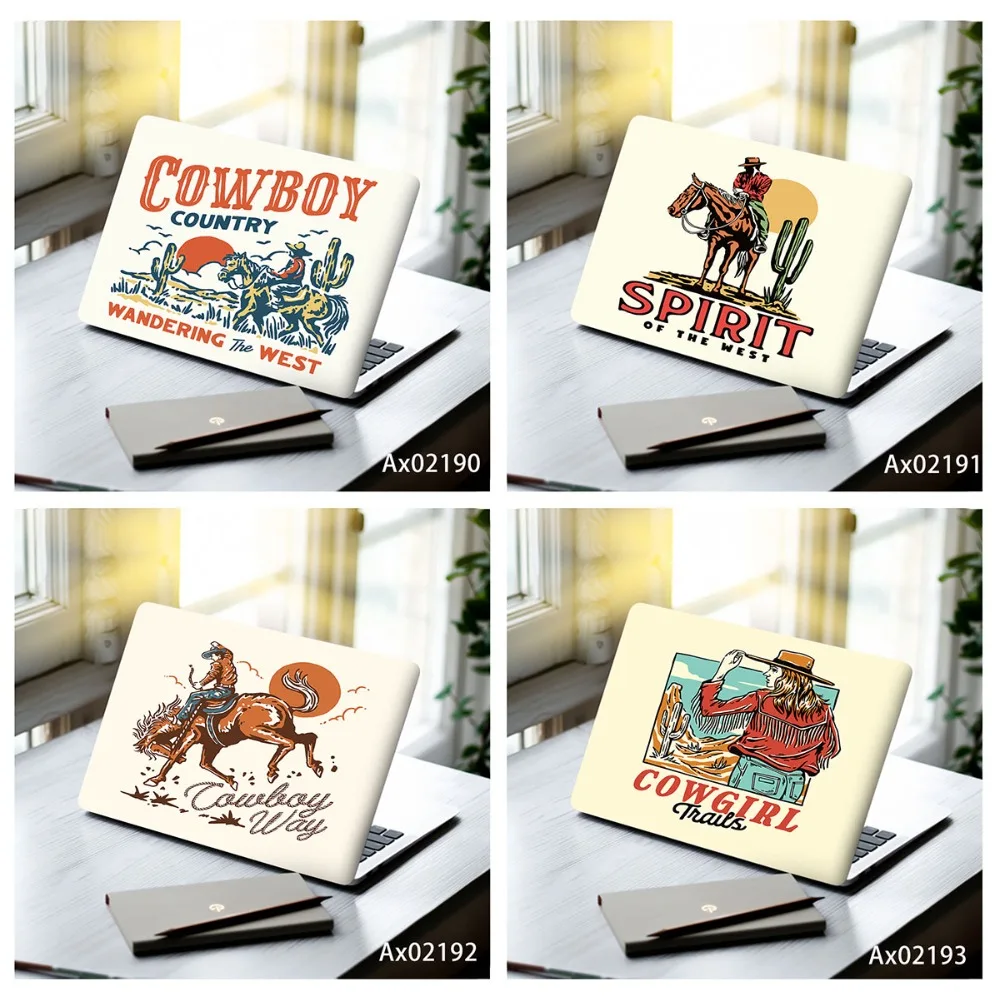 Vintage Western Cowgirl Deer Desert Anti Scratch Protective Laptop Skin Sticker High Quality PC Laptops Skin Protective Stickers