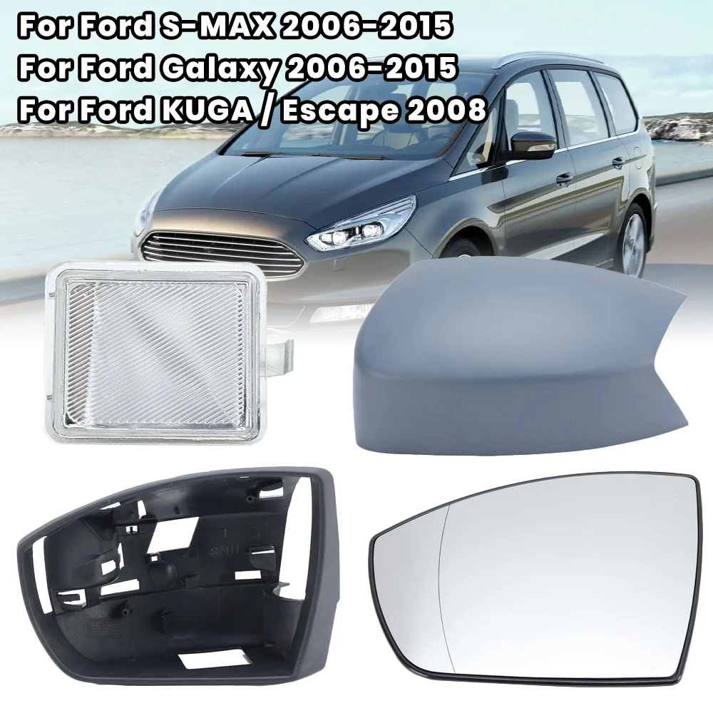 Side Mirror Puddle Light Cover Glass Lens Frame For Ford S-MAX 2006 2007 2008 2009 2010-2015 Rearview Mirror Car Accessories