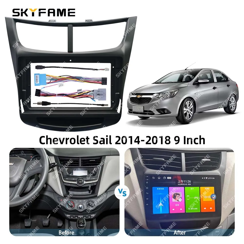 SKYFAME Auto Rahmen Fascia Adapter Android Radio Dash Fitting Panel Kit Für Chevrolet Sail