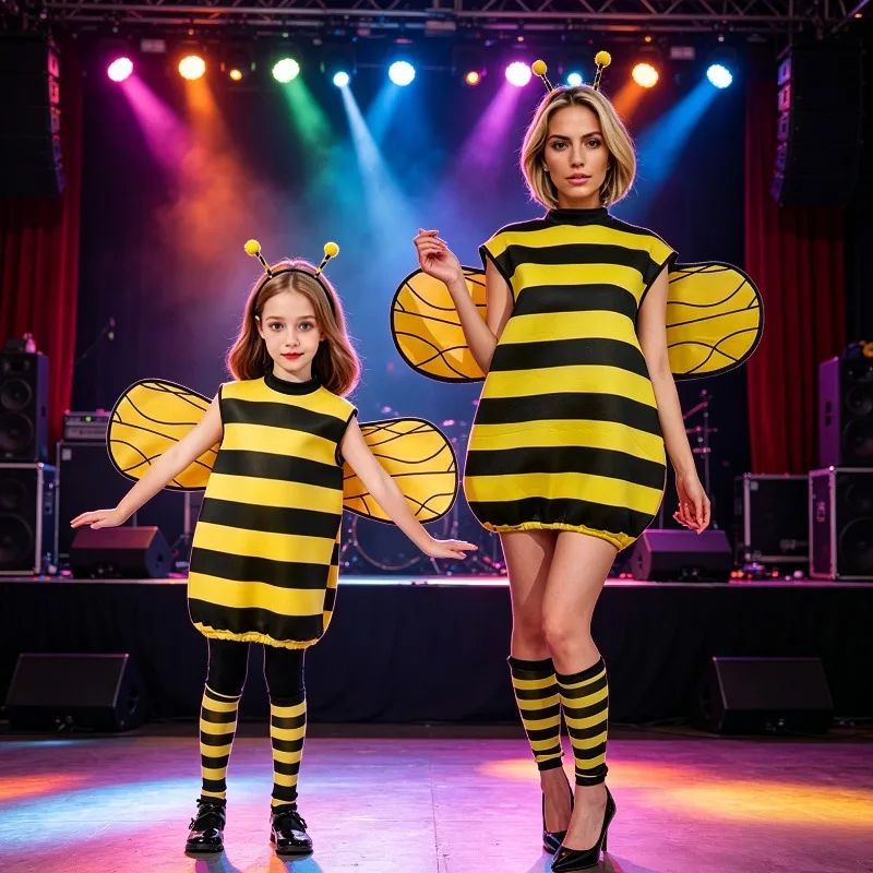 

Halloween Stage Performance Cute Bee Cosplay Costume Adult Boys Girls Animals Roleplay Carnival Party Fancy Outfits