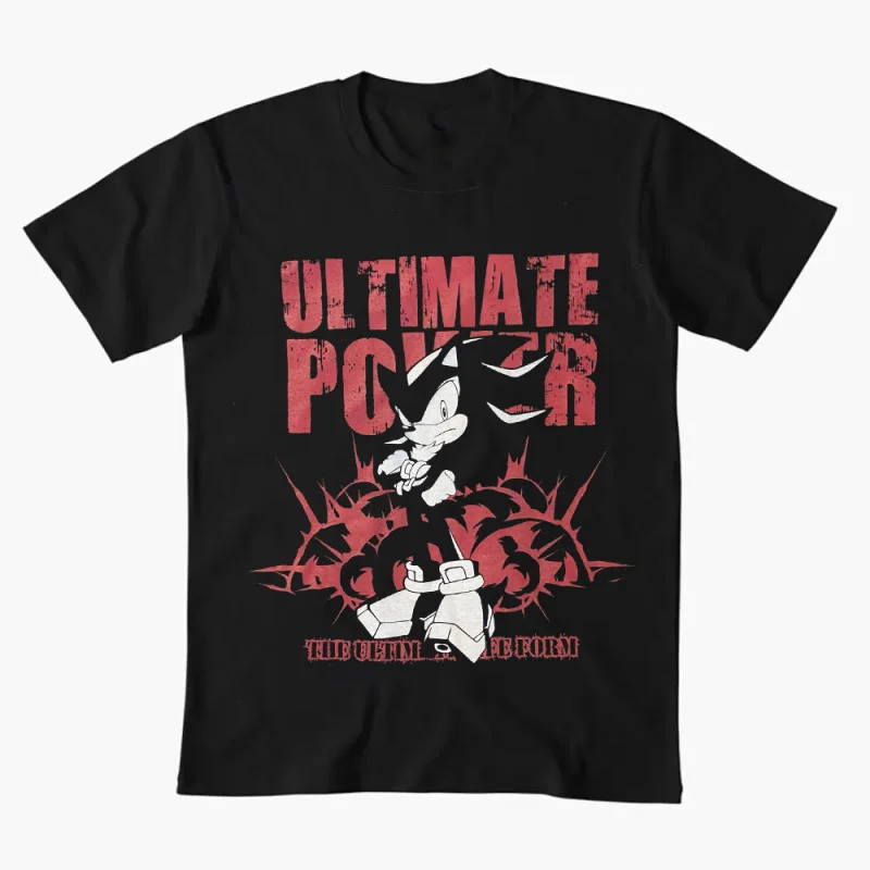 

0308 Sonic Shadow The Hedgehog Character Anmie Graphic T-Shirt Y2K clothes Cute Cartoon print Short Sleeve tee All size tops