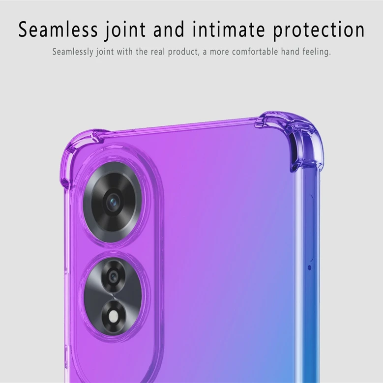 Gradient TPU Case for OPPO A80 5G A60 A40 A40M A79 5G A98 A78 A58 A38 A18 A3 Pro Protective Cover Shockproof Funda Coque Capa