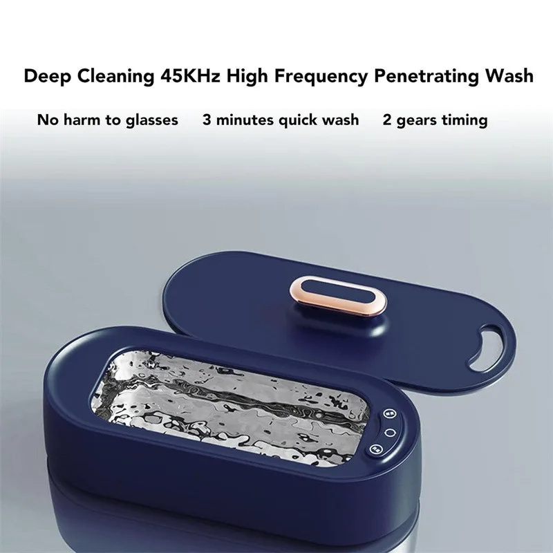 Ultrasonic Cleaner Portable Household Cleaning Machine, 450ml Clean Pod Jewelry Cleaner Machine for Ring, Glasses, Makeup Brush