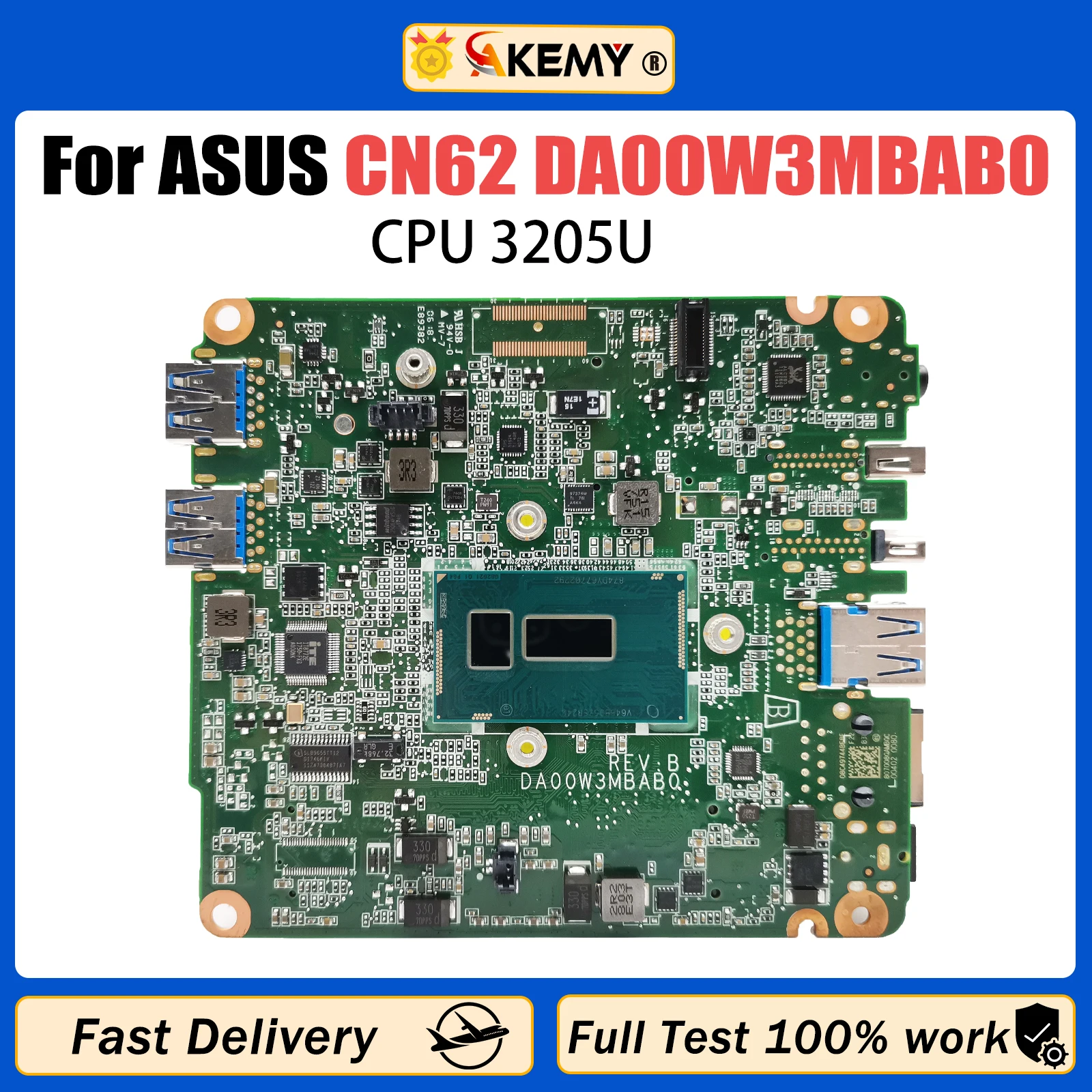 

AKEMY с 3205U процессором для ASUS Chromebox CN62 Mini PC материнская плата DA00W3MBAB0 100% протестирована ОК