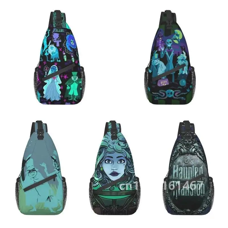 Custom Madame Leota Haunted Mansion Sling Bags Men Cool Halloween Shoulder Chest Crossbody Backpack Traveling Daypack