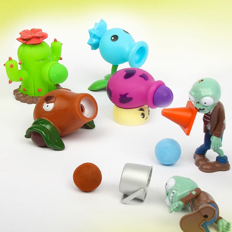 Plants Vs Zombies 5 Style Toy Set Peashooter Coconut Cannon Cost-effective Toys Genuine Game Scene Game Figures Model Kid Gift