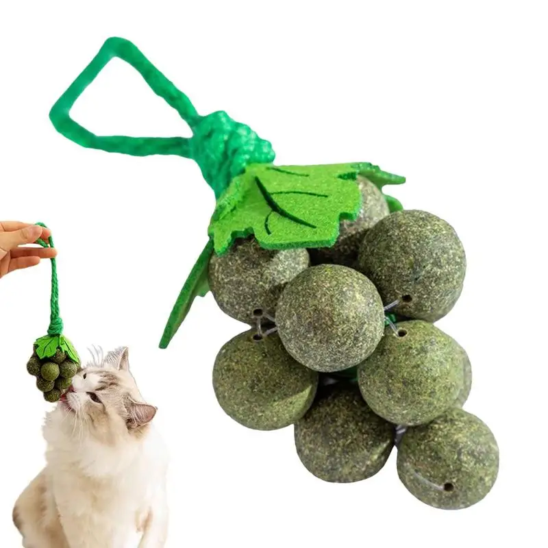 Juguete hecho a mano de hierba gatera para gatos, bola para eliminar bolas de pelo, rico en fibra vegetal, juego saludable y cuidado Natural