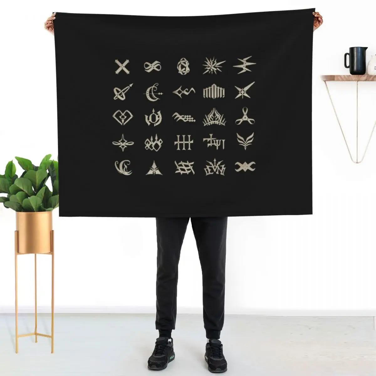 

Code Vein Blood Codes Throw Blanket Travel Size Cozy Blanket for Plane Train