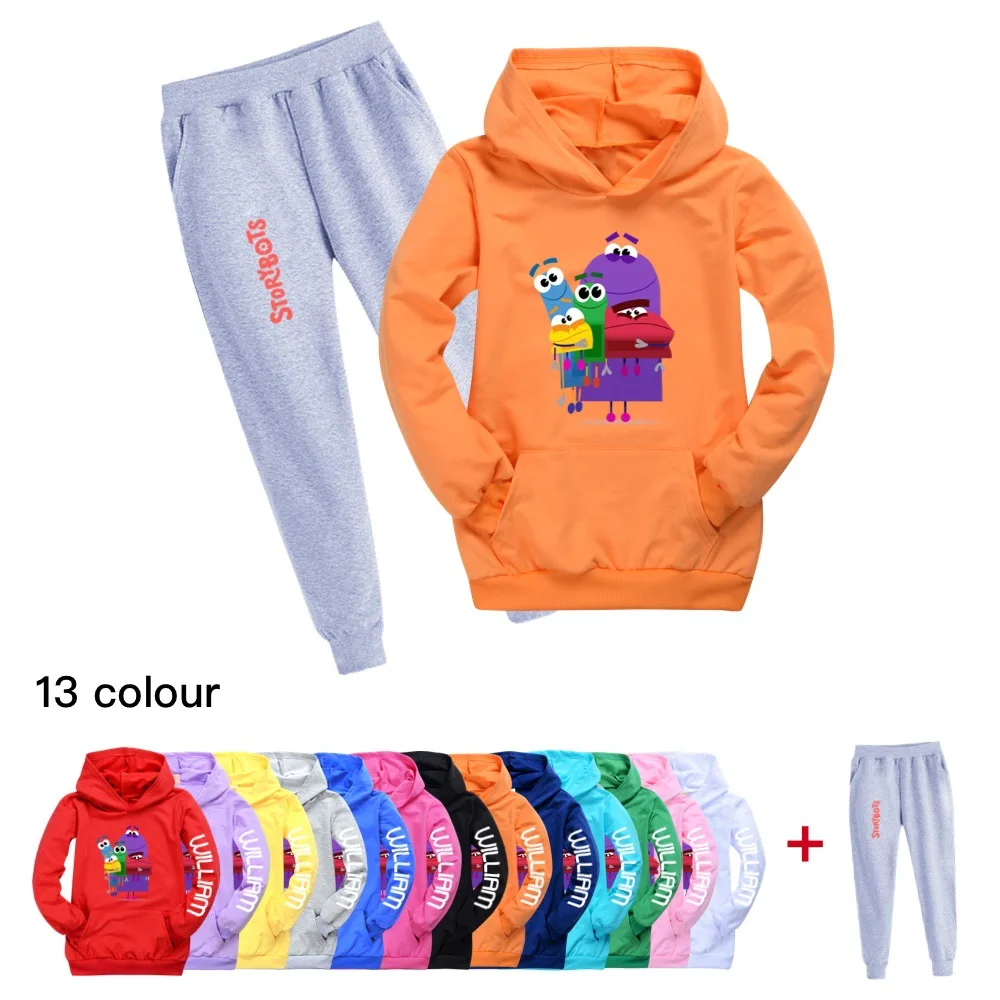 Storybots Baby Clothing Sets Children Birthday Suit Girls/Boys Tracksuits Kids Sport Suits Hoodies Top +Pants 2pcs Set 2-16Y2244