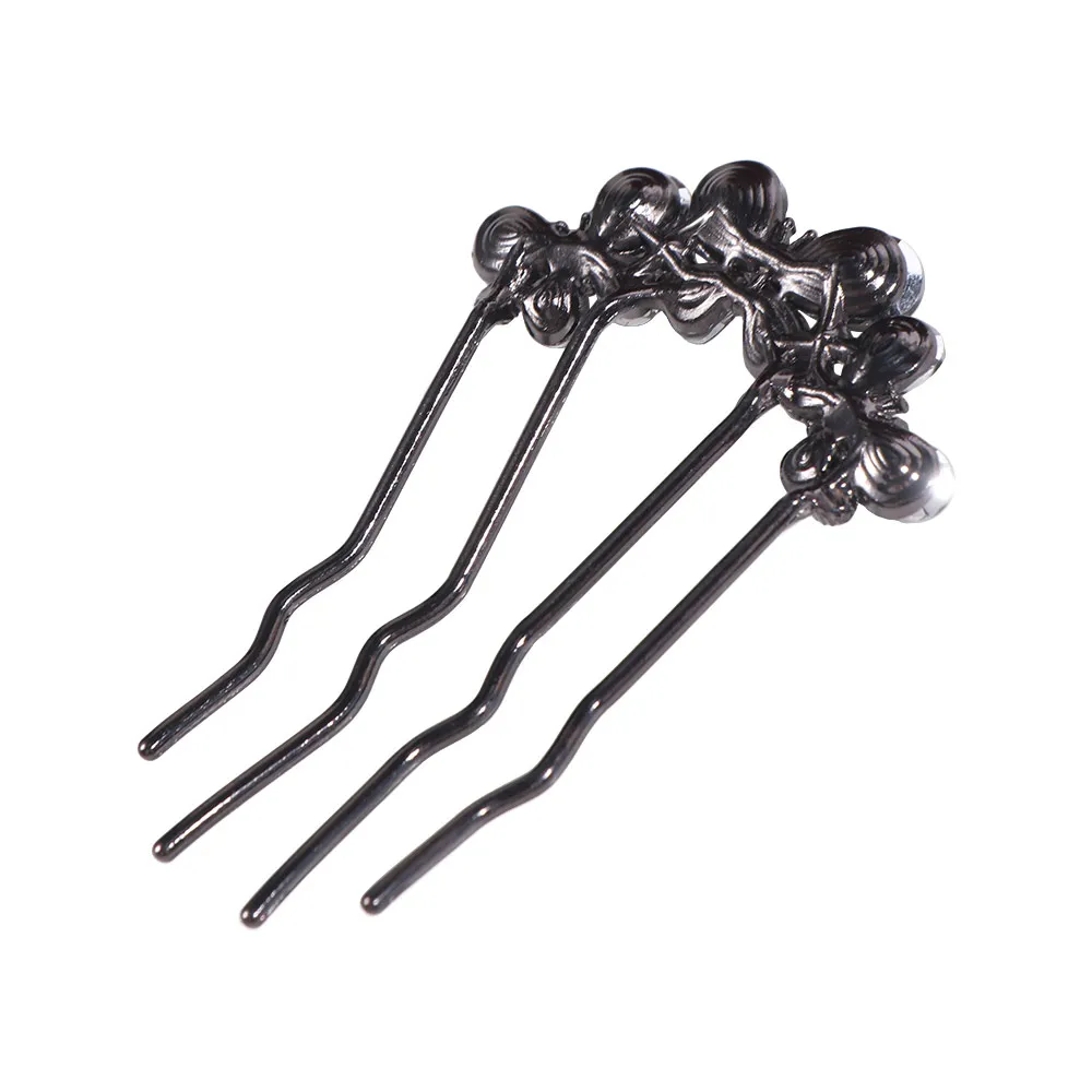 Rhinestone Toothed Insert Comb Geometric Hairstyle Tools Butterfly Hairpin Hanfu Accessories Hair Accessories U-shaped Hair Clip
