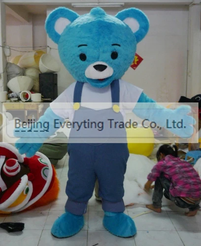 New Adult Hot Sale Blue Bear Fancy Cartoon Mascot Costume Plush Christmas Fancy Dress Halloween Mascot Costume