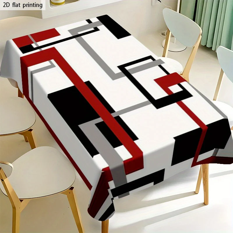 1pc Soft, fashionable and attractive 2D flat tablecloth, machine washable and easy to cleanzyc