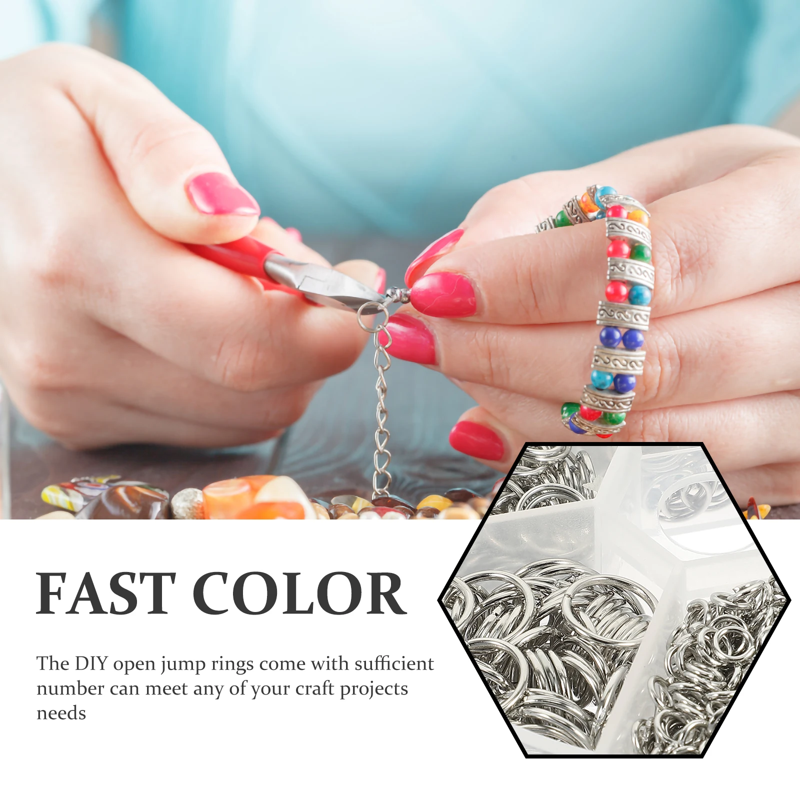 

Manual Hook Ring Connection Buckle Rings Silver Jump Iron Metal Hoops for Crafting