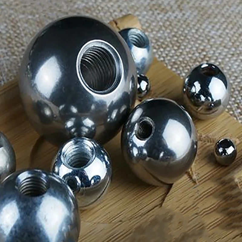 M6 Half Hole Threaded Solid Stainless Steel Ball Drilling Tapping Steel Balls Size 10/11/12/12.7/14/15 To 50mm