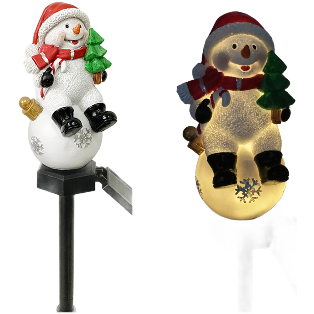 Solar Snowman Light Outdoor LED Stake Lamp for Christmas Holiday Decoration Yard Patio Porch Lawn Winter Display