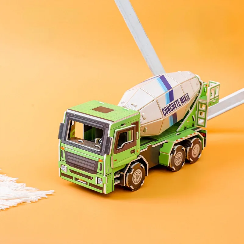 대형 건설 트럭 굴삭기, 3D 입체 퍼즐 종이, 어린이 교육용 작은 장난감 퍼즐