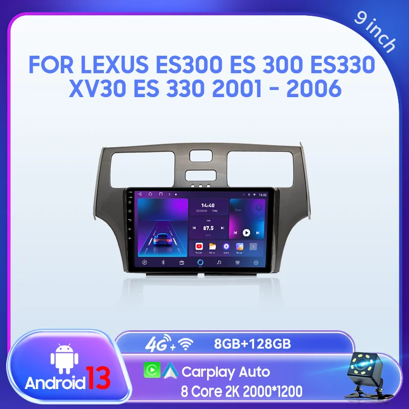 Car Radio Multimedia For Lexus ES300 ES330 XV30 01-06 2 din Android 13.0 Video Player GPS Navigation 4G Carplay Head unit