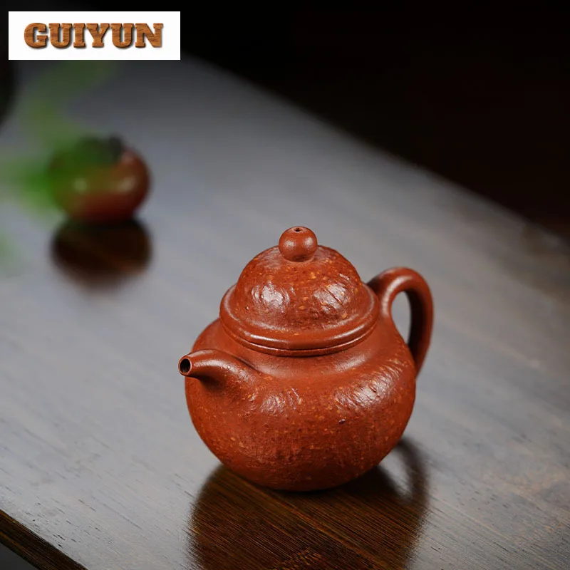 180ml Creative Yixing Purple Clay Teapots Famous Master Handmade Pot Raw Ore Red Downhill Mud Tea Making Kettle Zisha Tea Set