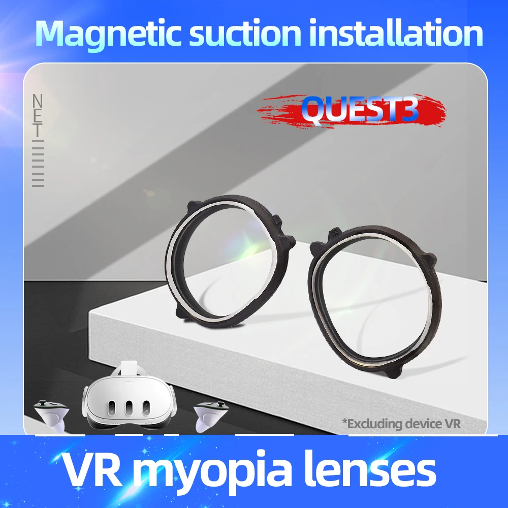 

For Meta Quest 3 Prescription Lenses Anti Blue Myopia Lens Quick Disassemble Magnetic Frame Glass for Quest3 VR Accessories New