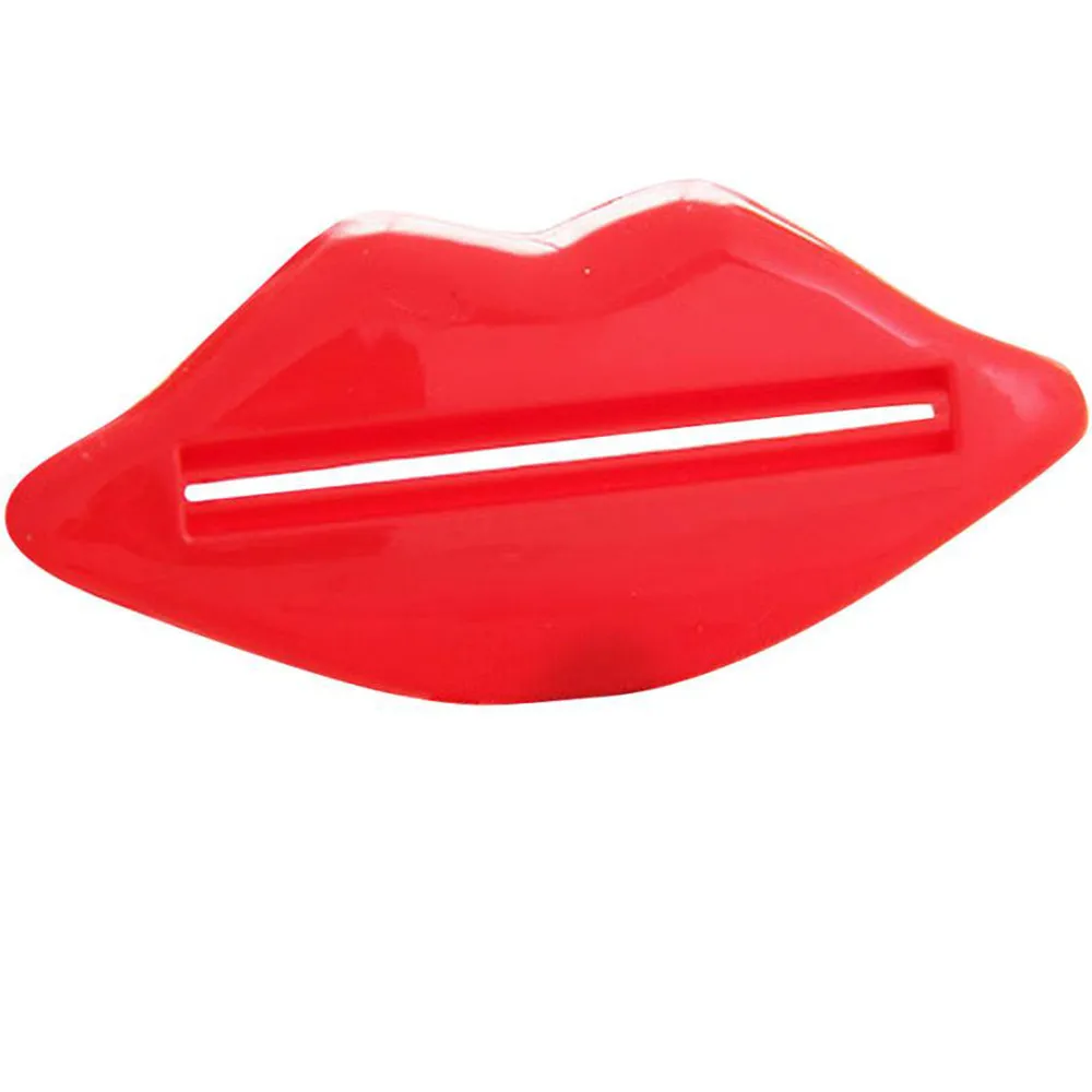 New Fun Lips Plastic Tooth Paste Dispenser Holder Rolling Tube Squeezer Toothpaste Bathroom Accessory Supplies Random Color