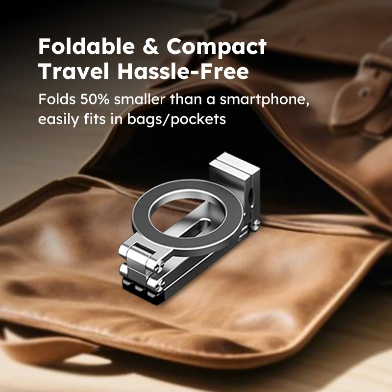 Phone Holder Magnetic Stand for Magsafe 360° Dual-sided Rotating Selfie Portable Tripod Aluminium Mobile Holding for Travel Live