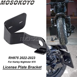 Motorcycle Side Mounting License Plate Holder For Harley Nightster 975 22-UP RH975 Registration Bracket Support Frame Accessory
