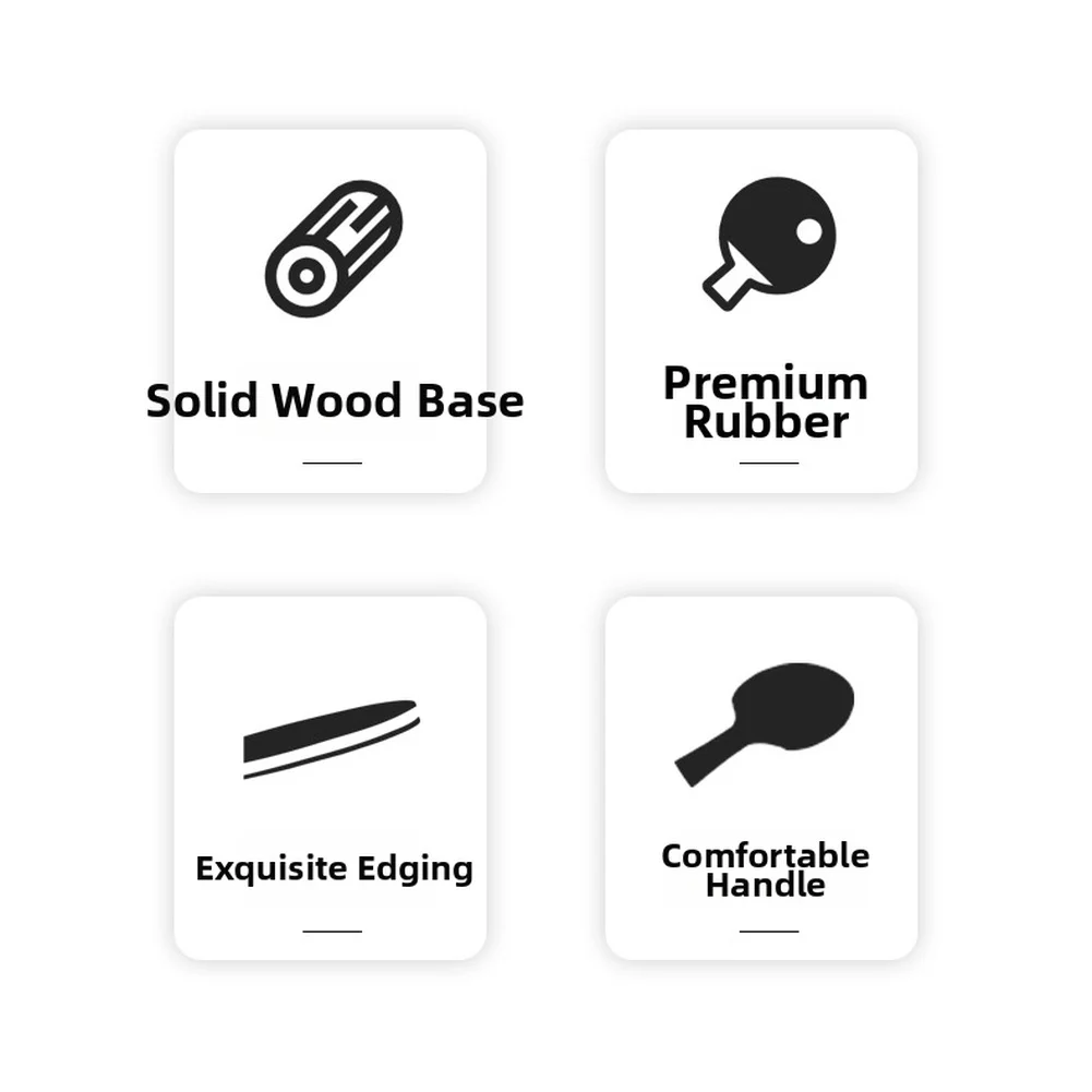 Beginner-Friendly Table Tennis Kit 2 Rackets + 3 Balls + 1 Storage Bag 25.5 cm x 15 cm Poplar Wood Construction