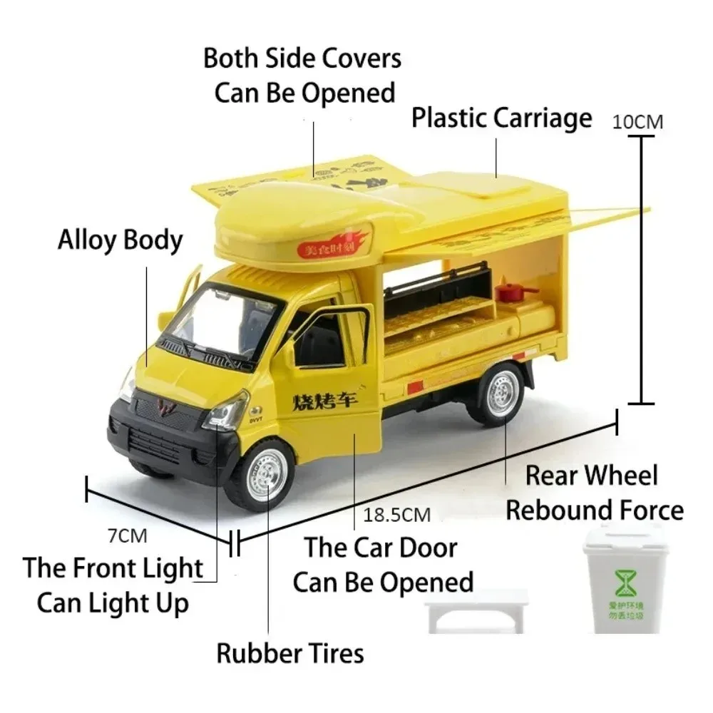1:24 Wuling Rongguang coches en miniatura modelos de juguete aleación Diecast rueda tirar hacia atrás barbacoa coche neumático de goma vehículo niños adultos regalos