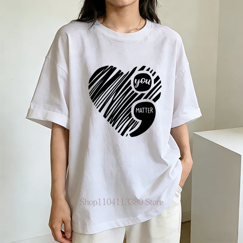 You Matter Print T-shirts for Women Summer Casual Fashion Harajuku American Style High Street Crew Neck Short Sleeve Tees