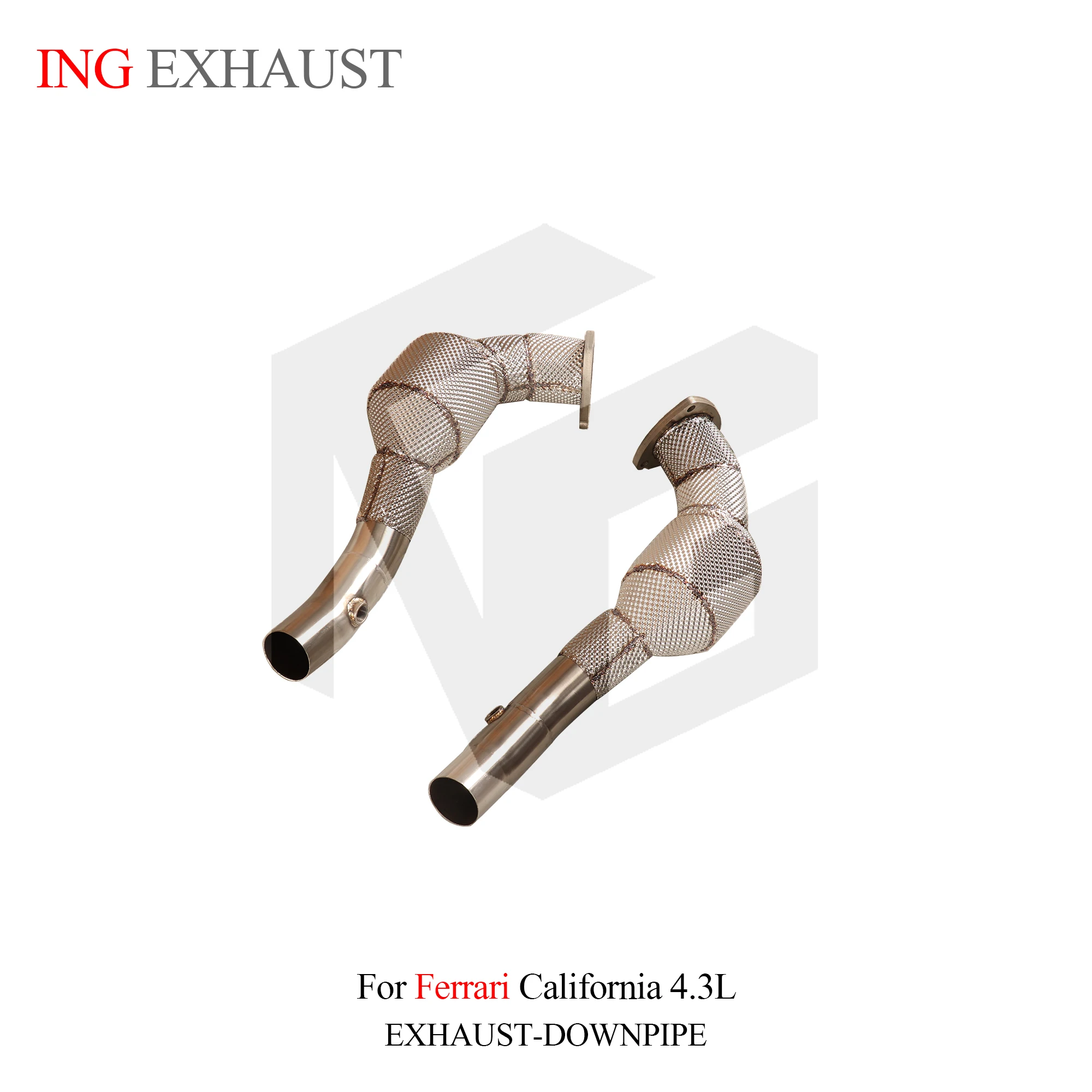 ING SS304 الحفاز النازل baseus لفيراري كاليفورنيا 4.3L رأس المحرك فوهة عزلات الحرارة تخصيص نظام العادم #4